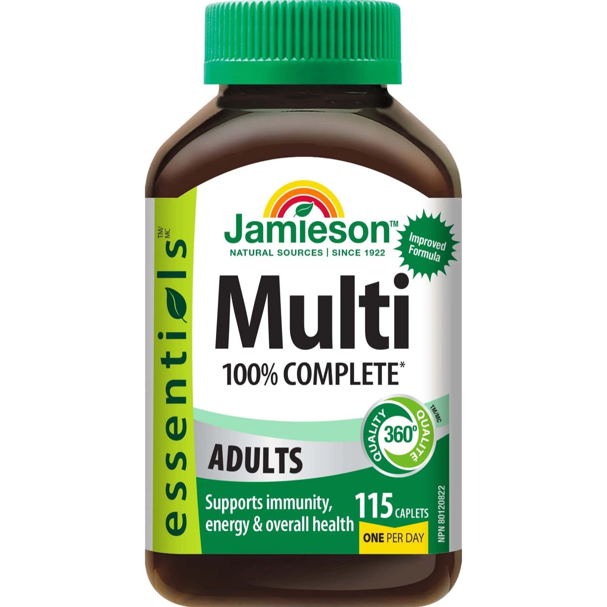 Multi 100 Jamieson Multi 100% Complete Multivitamin for Adults, One-Per-Day, Sup