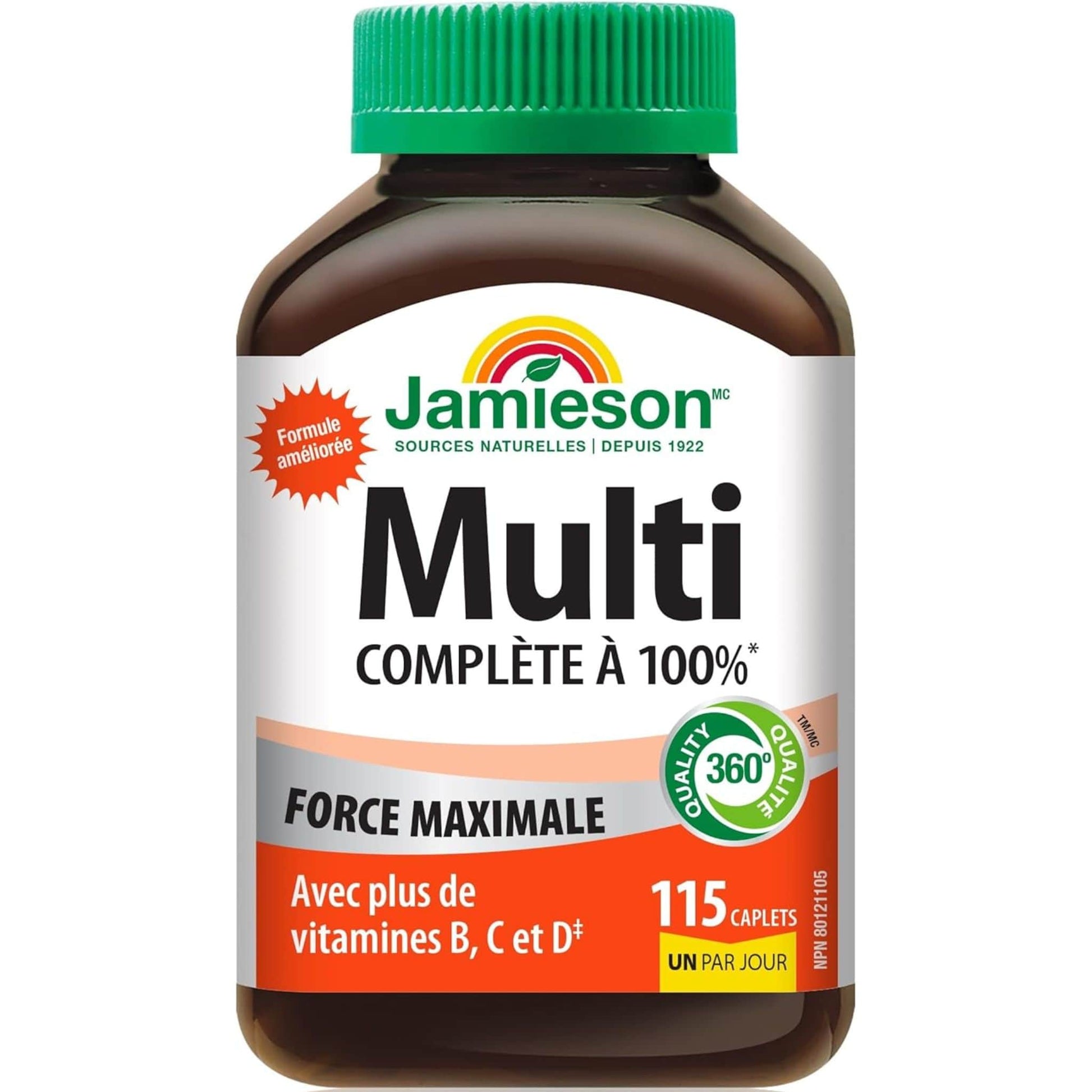 115 Caplets (New Formula) | Jamieson Multi 100% Complete Max Strength 