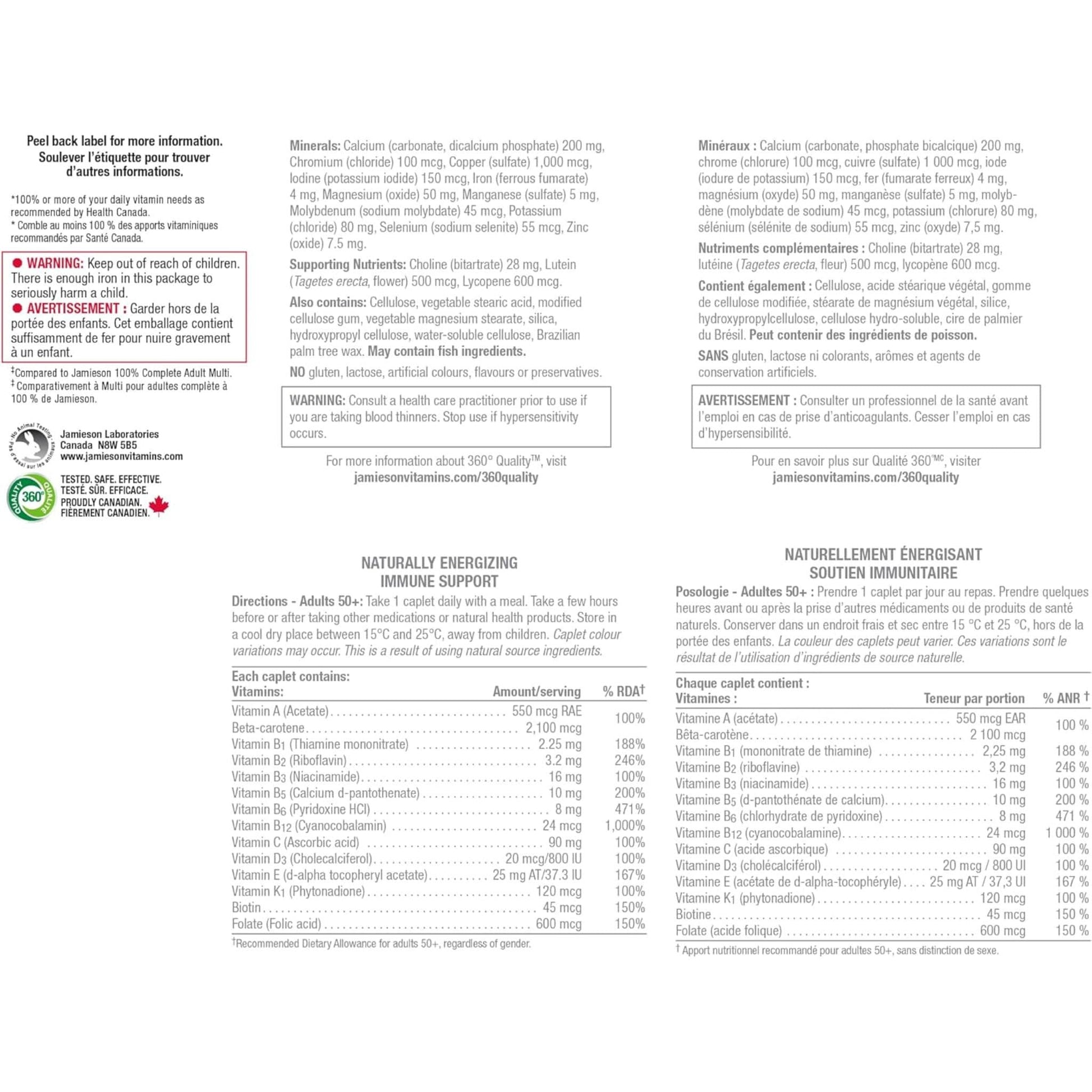 115 Caplets | Jamieson Multi 100% Complete for Adults 50+