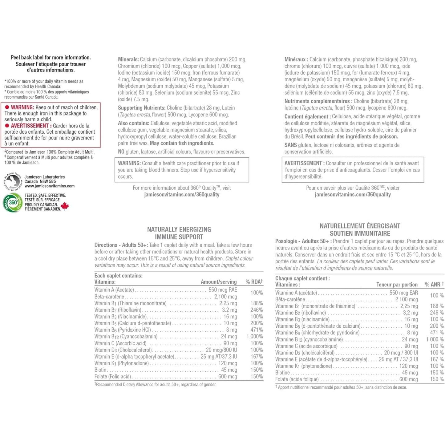 115 Caplets | Jamieson Multi 100% Complete for Adults 50+