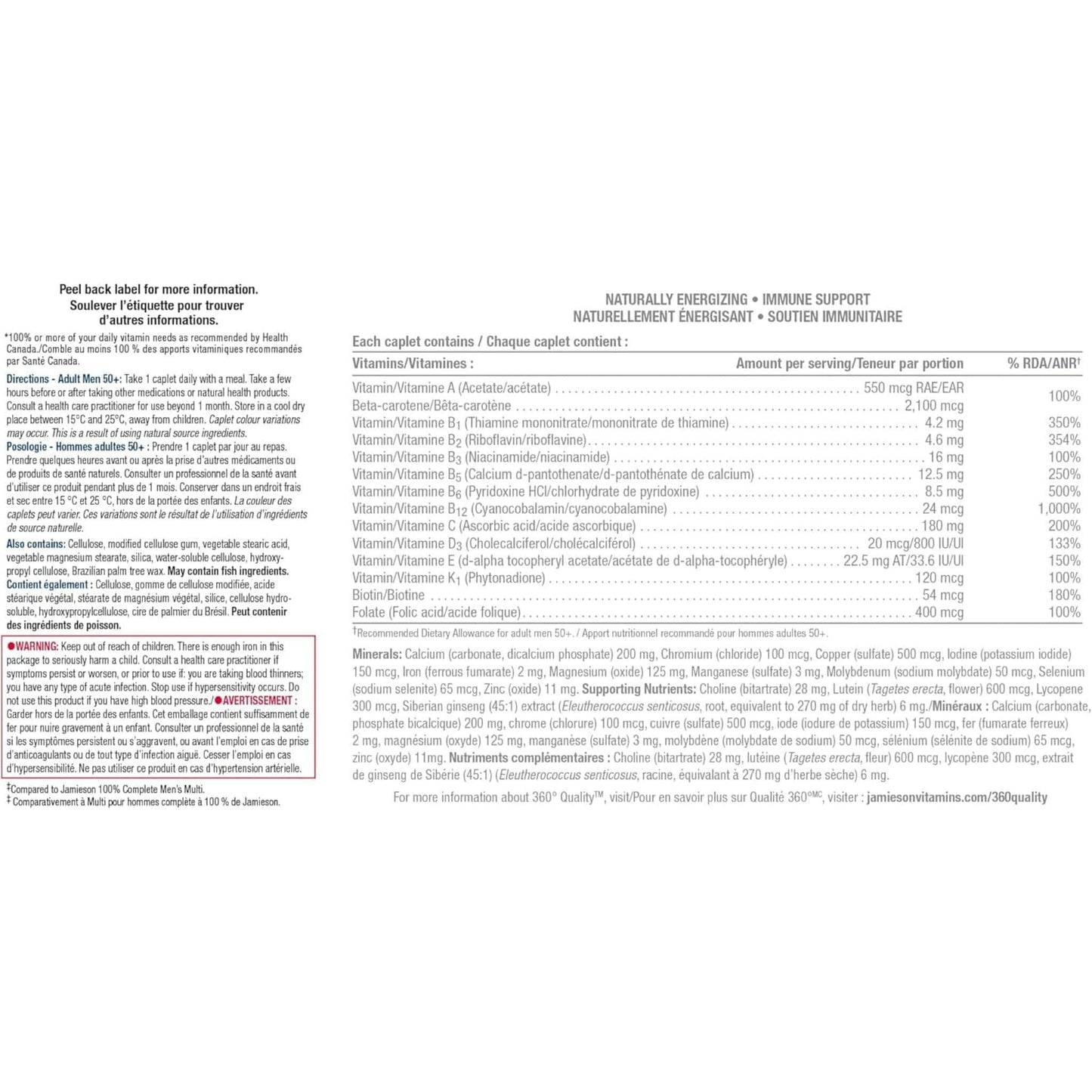 160 Caplets (New Formula) | Jamieson Multi 100% Complete Multivitamin for Men 50+