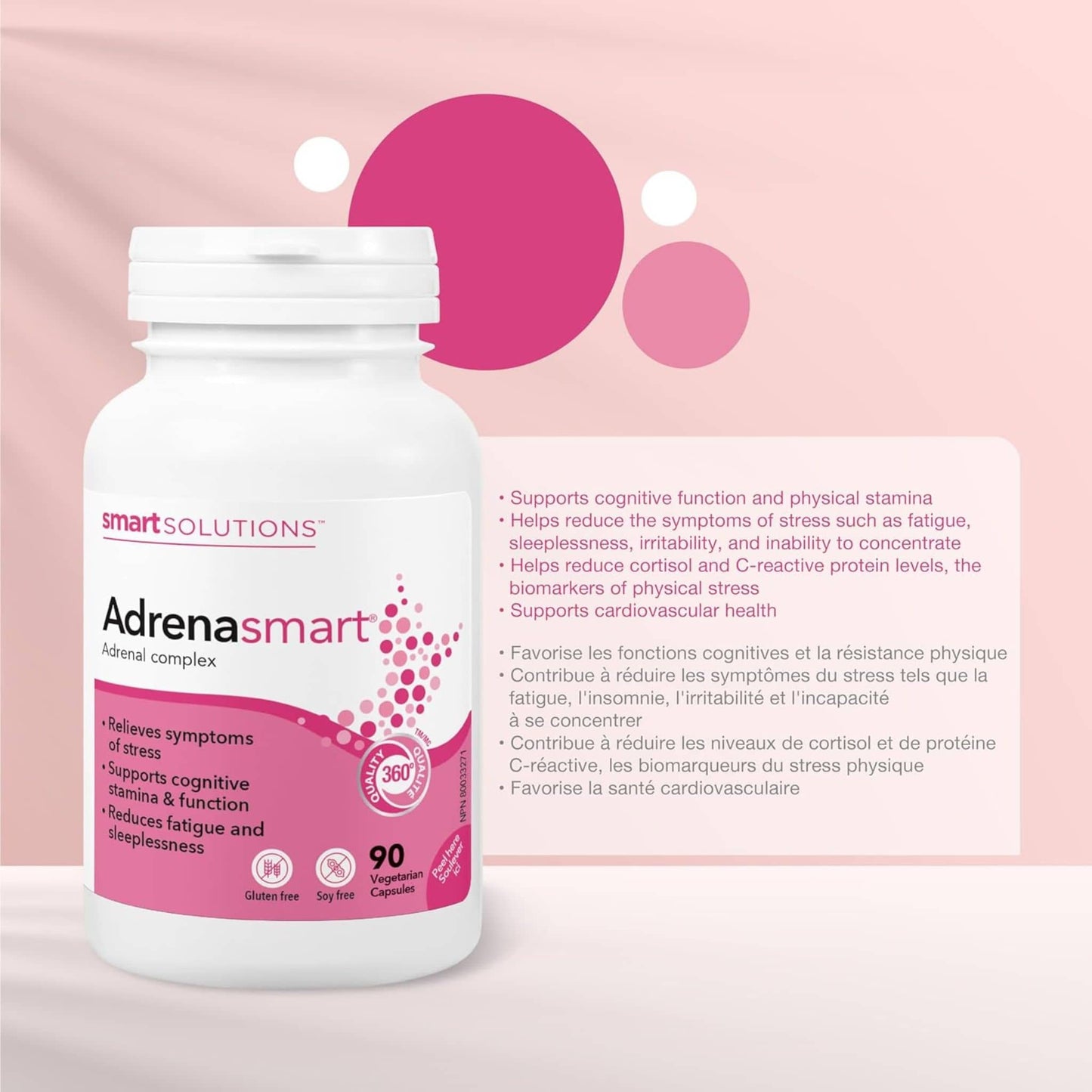 90 Vegetarian Capsules | Smart Solutions Adrenasmart, Helps bring your body back into balance (Formerly Lorna Vanderhaeghe)