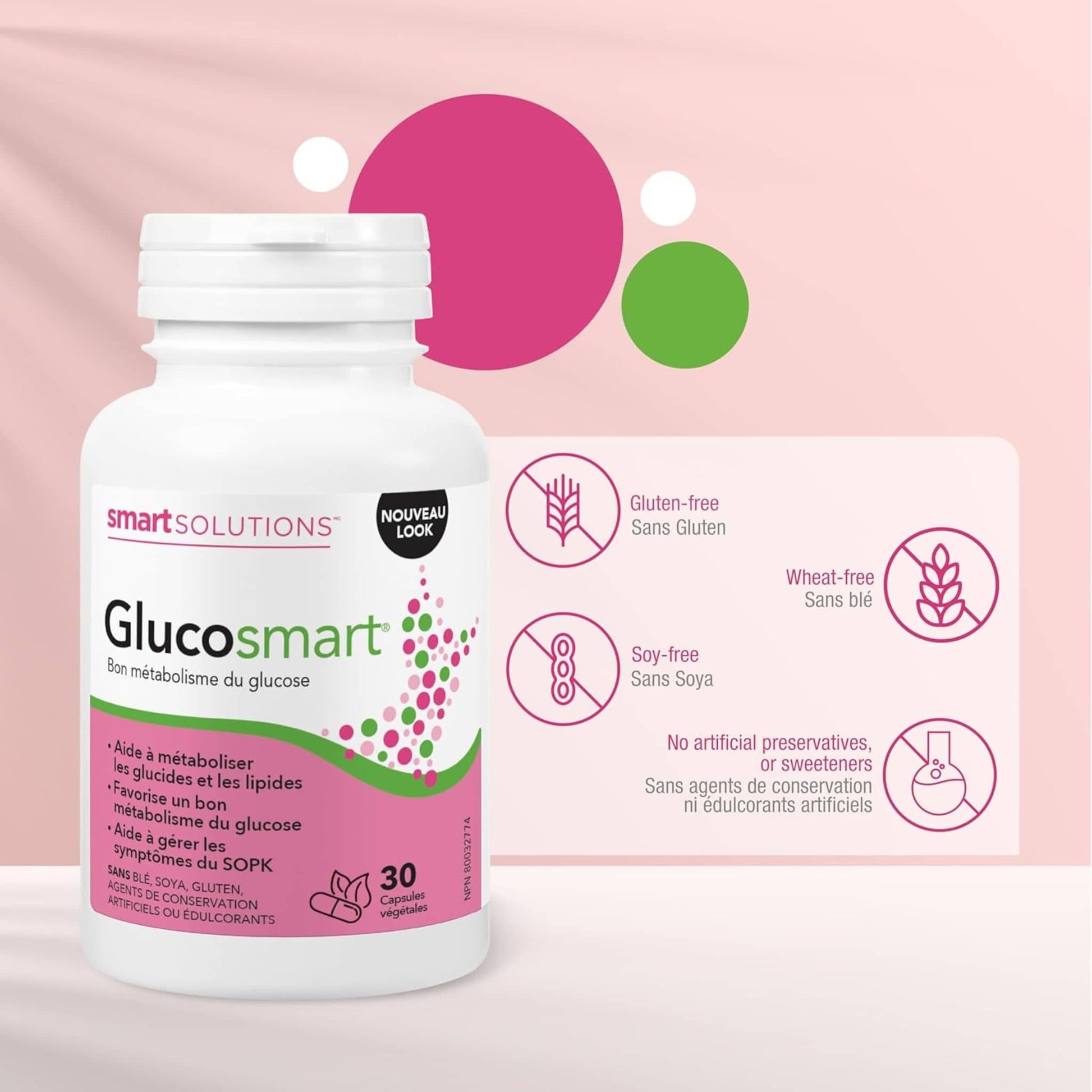 30 Vegetarian Capsules | Smart Solutions Glucosmart, PCOS support, Healthy Glucose Metabolism, Supports Normal Ovulation