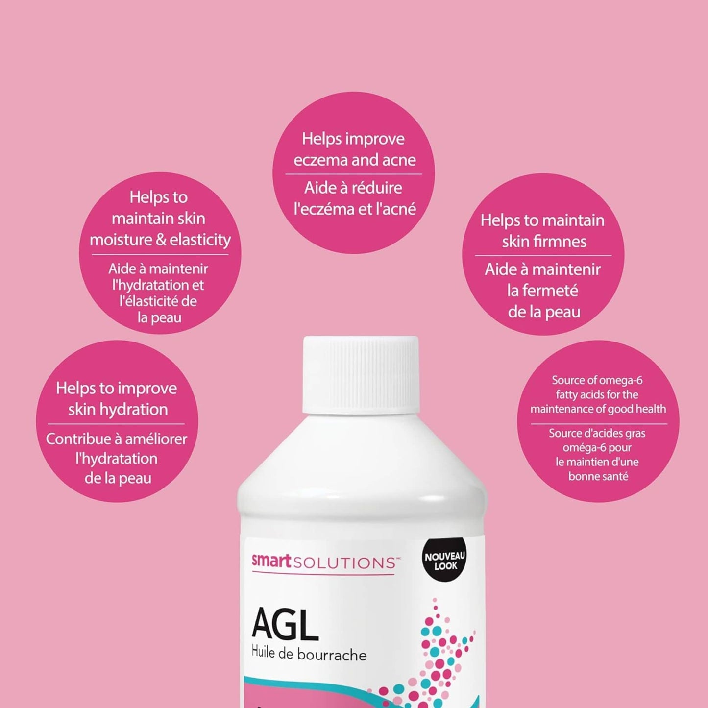 Unflavoured, 237ml | Smart Solutions GLA Borage Oil Skin Oil, Reduce skin inflammation