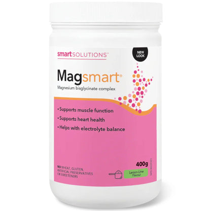 Lemon Lime Flavour, 400g | Smart Solutions Magsmart Powder, Magnesium Bisglycinate Powder (Formerly Lorna Vanderhaeghe Magsmart)