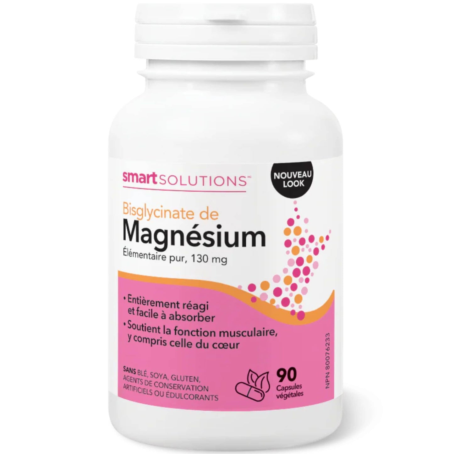 90 Vegetarian Capsules | Smart Solutions Magnesium Bisglycinate 130mg