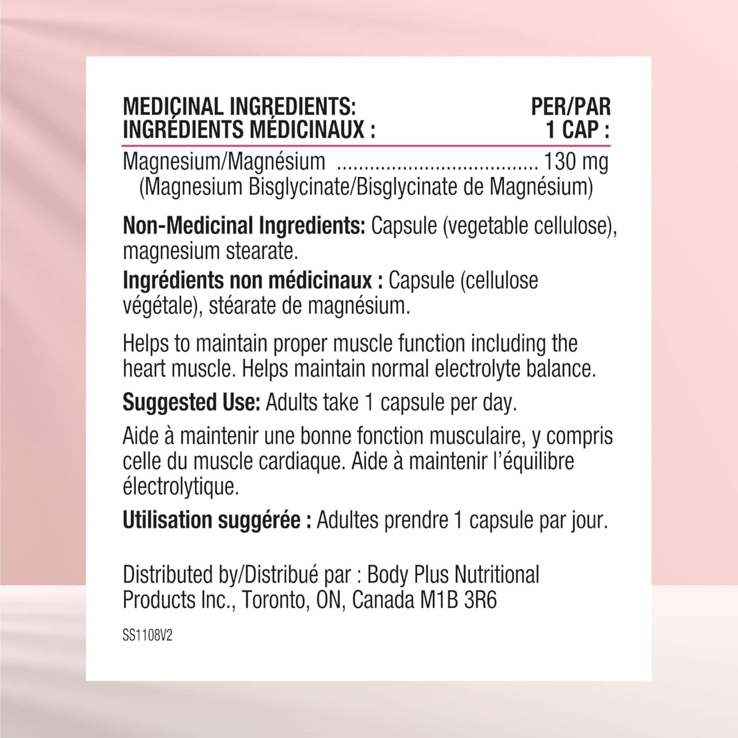 90 Vegetarian Capsules | Smart Solutions Magnesium Bisglycinate 130mg