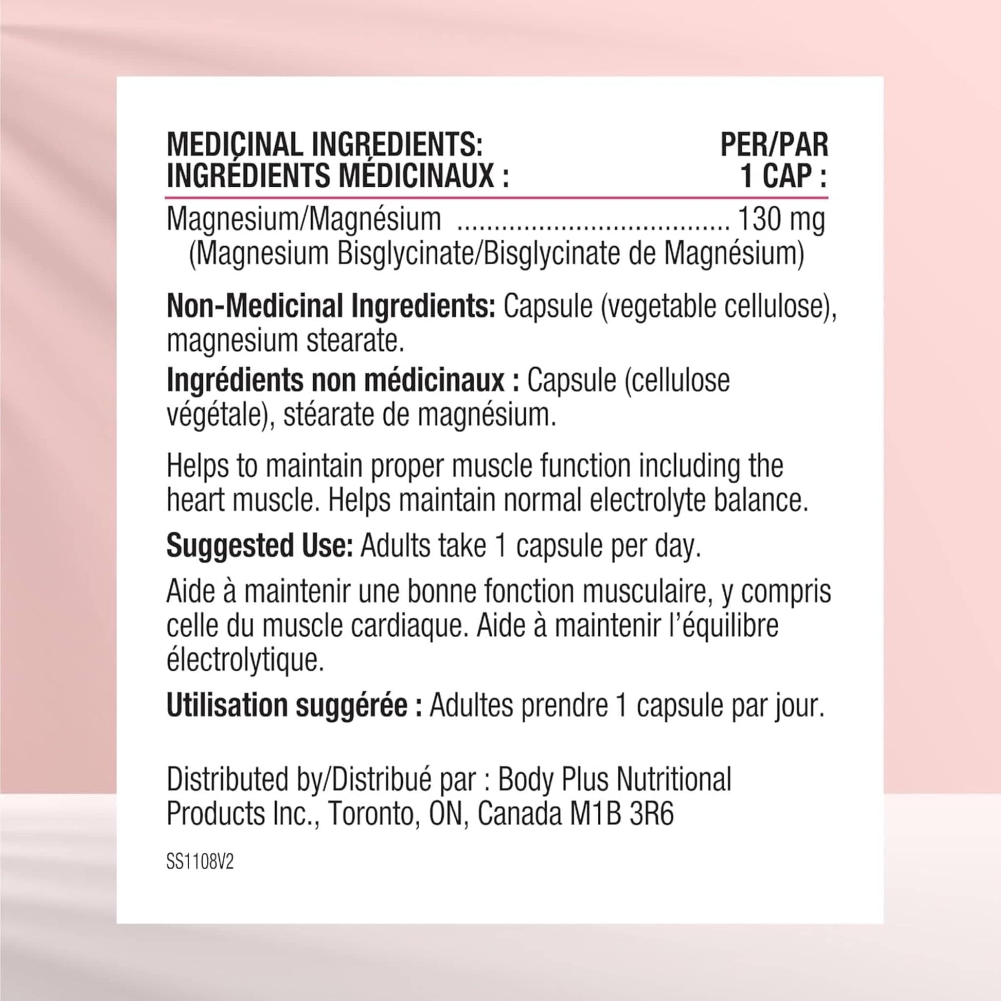 90 Vegetarian Capsules | Smart Solutions Magnesium Bisglycinate 130mg