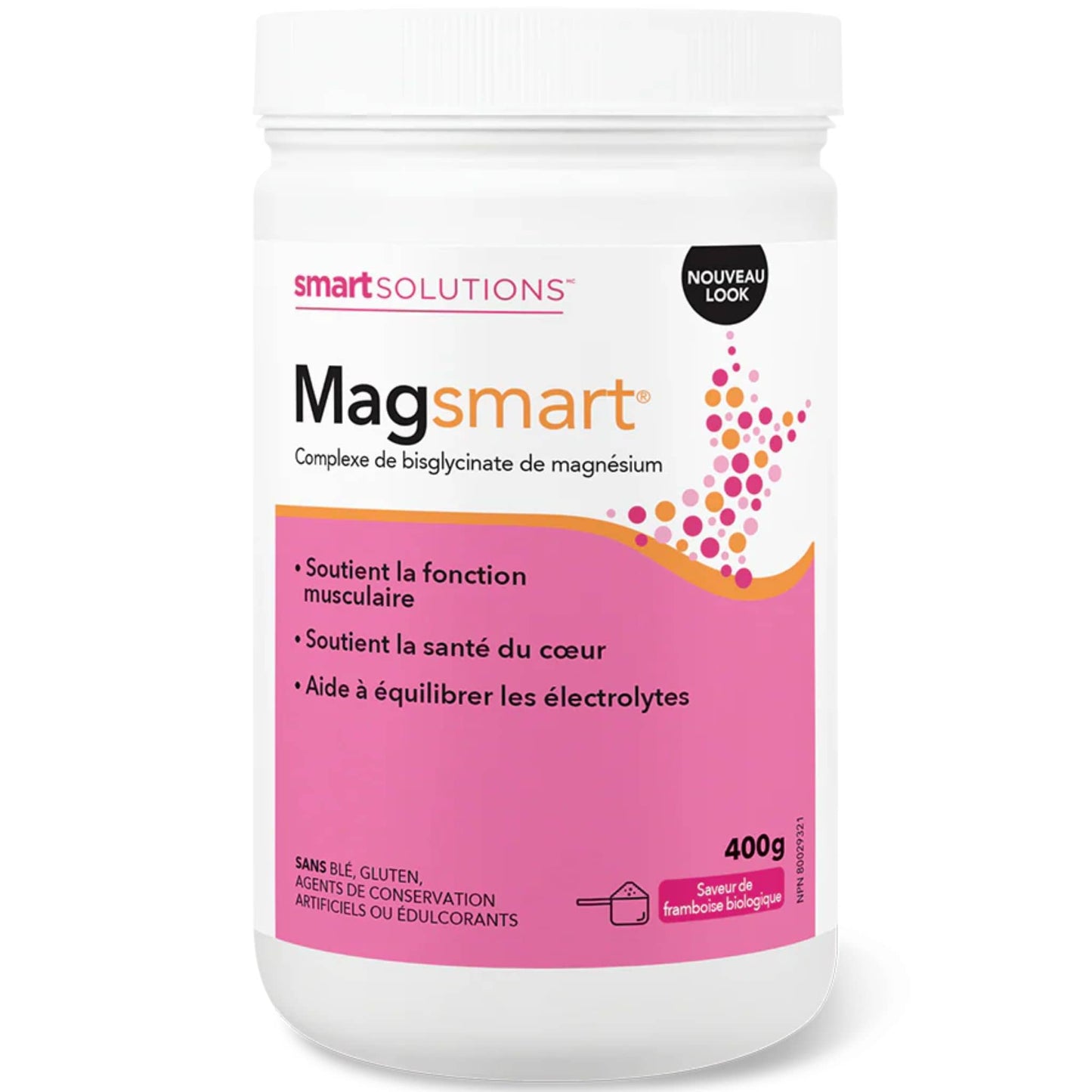 Organic Raspberry Flavour, 400g | Smart Solutions Magsmart Powder, Magnesium Bisglycinate Powder (Formerly Lorna Vanderhaeghe Magsmart)