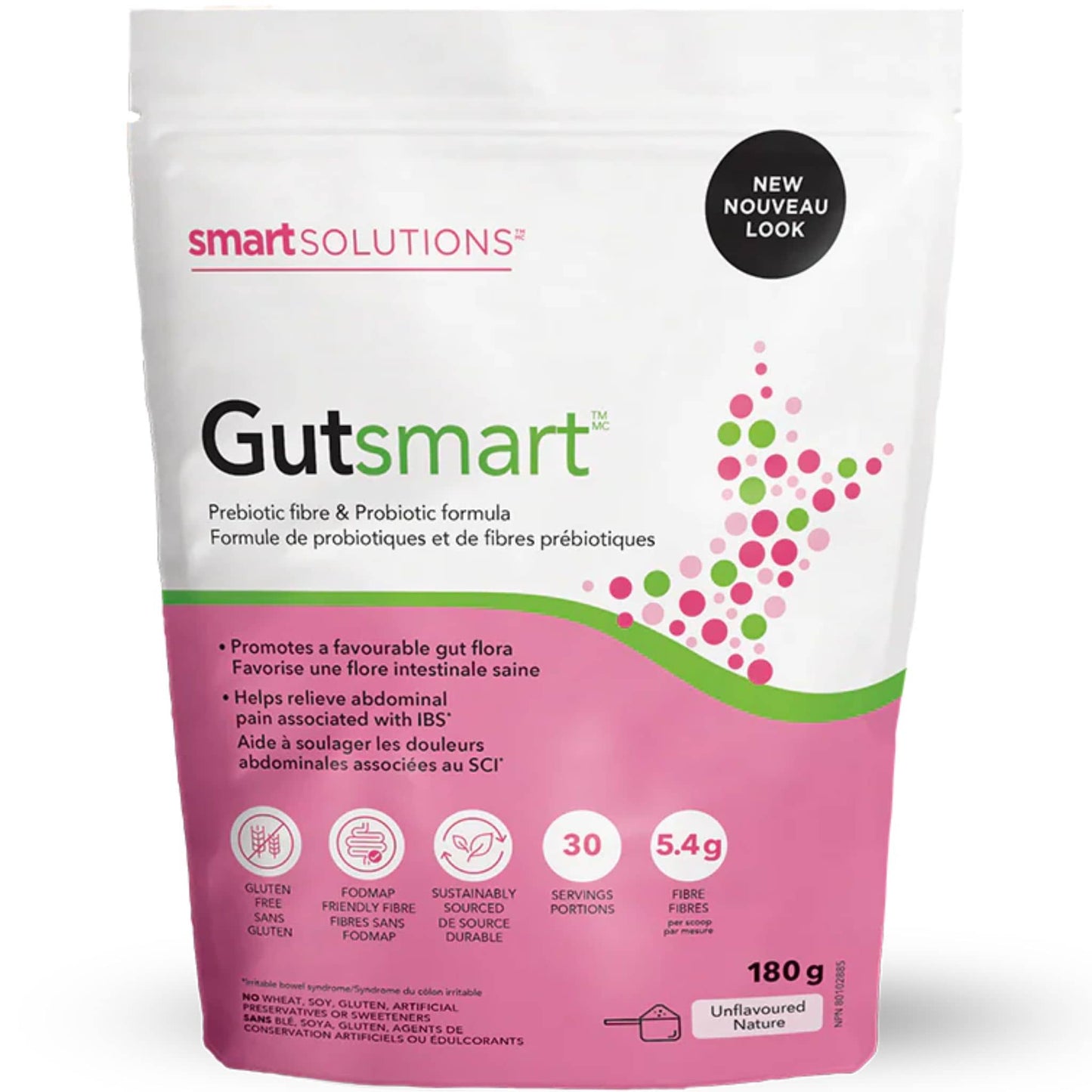 Unflavoured, 180g | Smart Solutions Gutsmart Prebiotic and Probiotic Powder