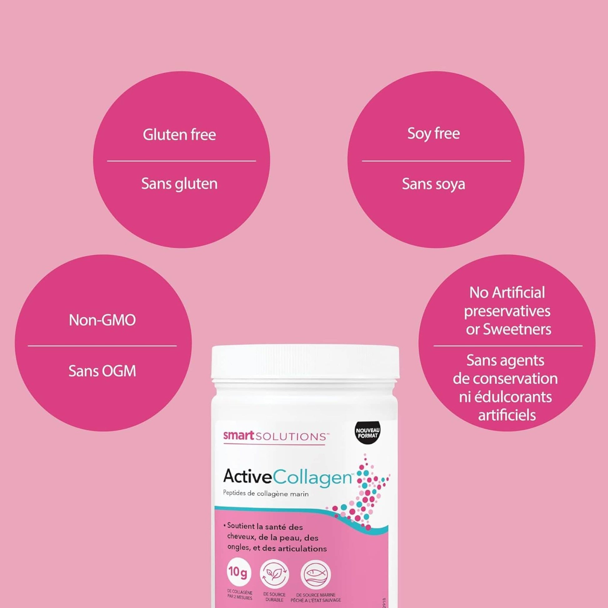 Unflavoured, 220g | Smart Solutions Active Collagen Powder, Marine Collagen Peptides