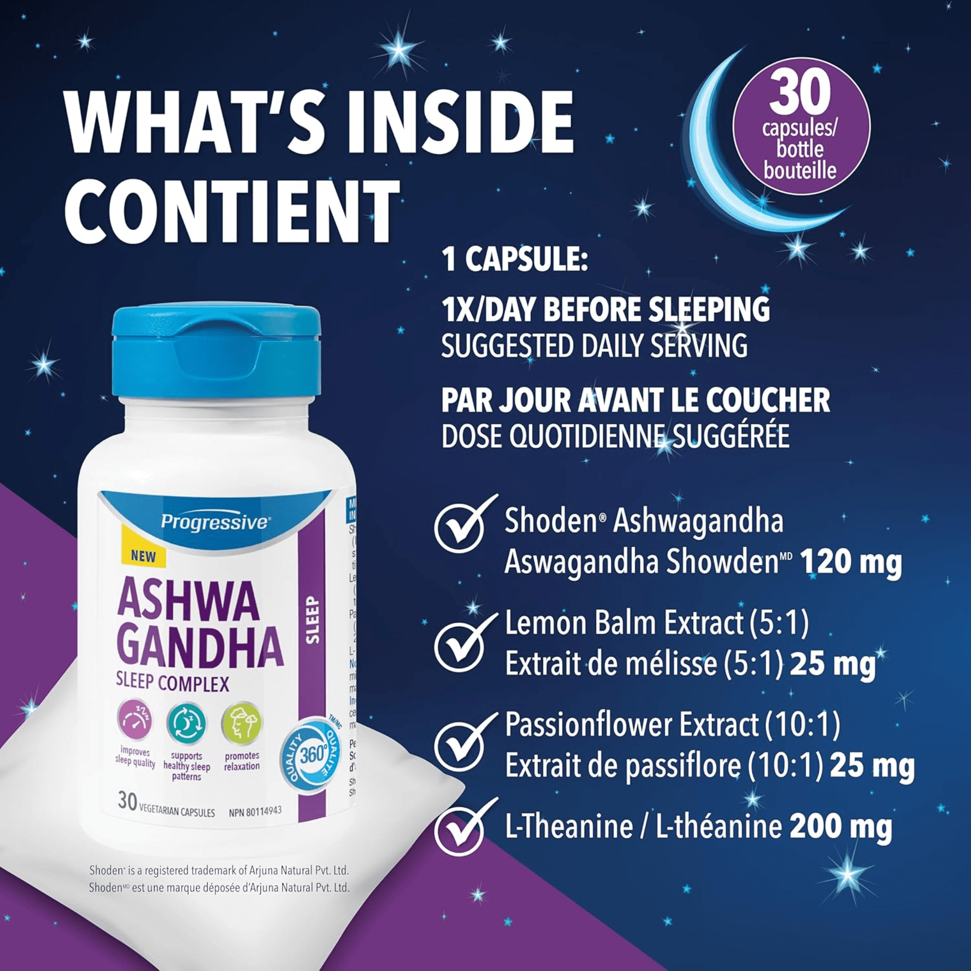 30 Vegetable Capsules | Progressive Ashwagandha Sleep Complex