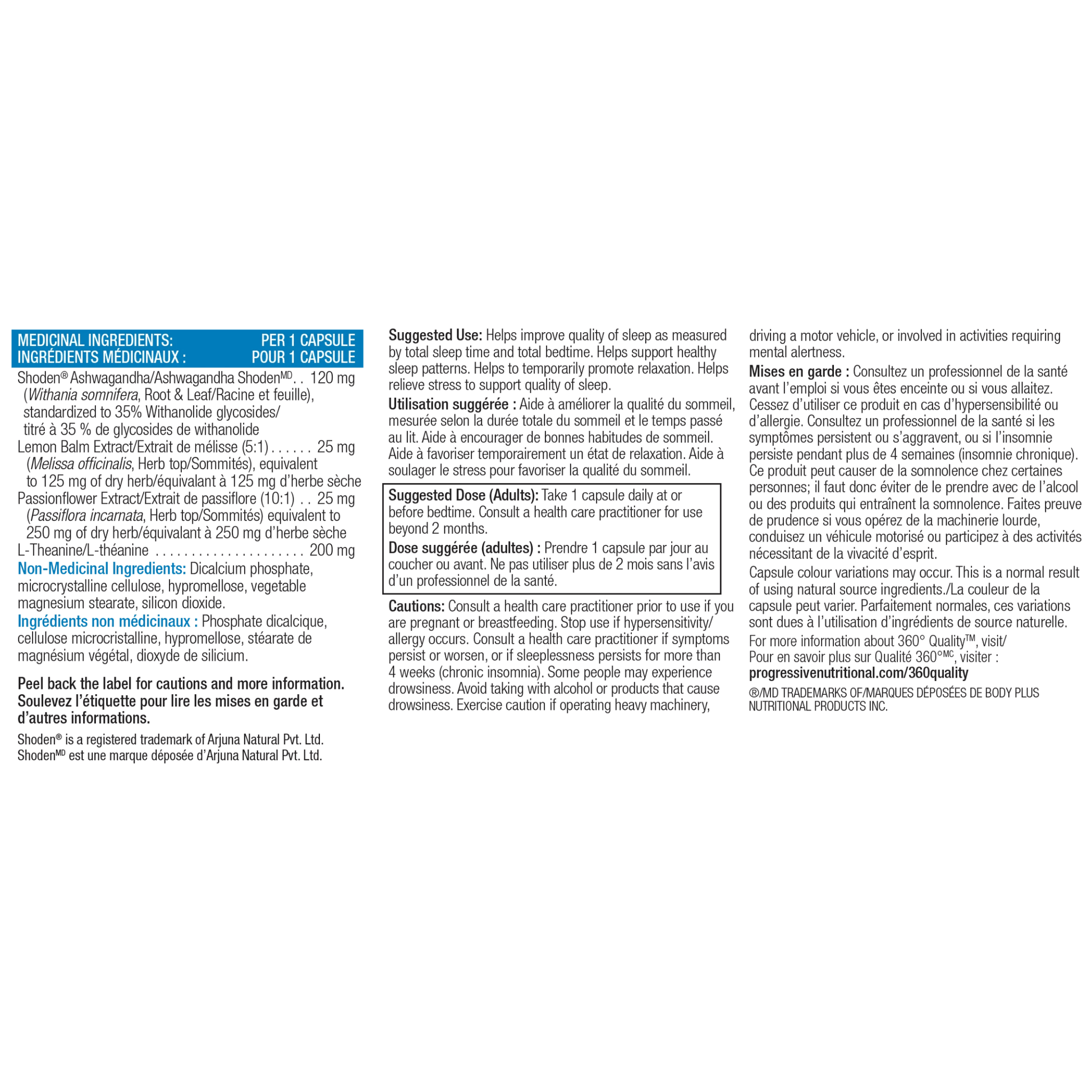 30 Vegetable Capsules | Progressive Ashwagandha Sleep Complex