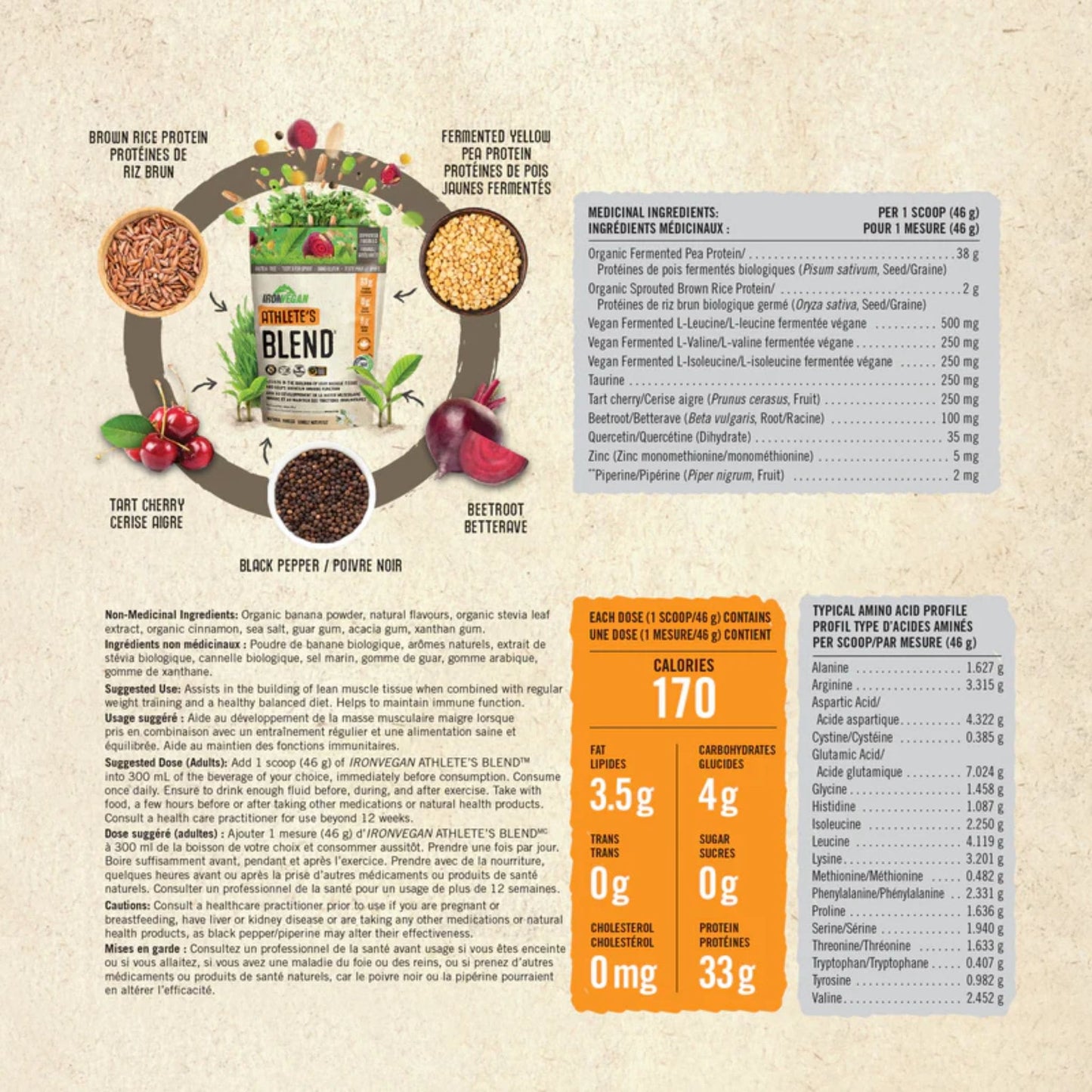 Natural Vanilla, 1kg | Iron Vegan Atthlet's Protein Blend Powder