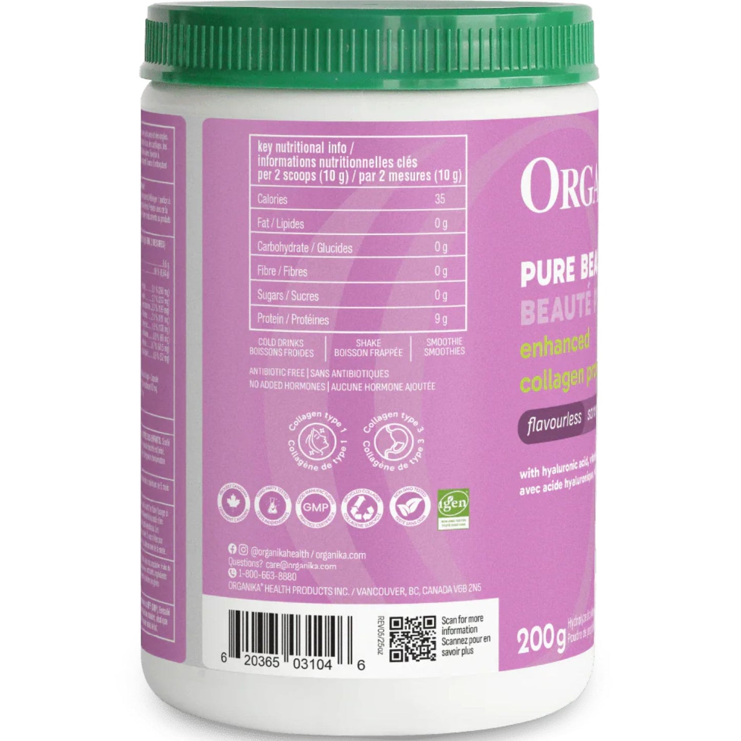 Flavourless, 200g | Organika Pure Beauty Enhanced Collagen Protein
