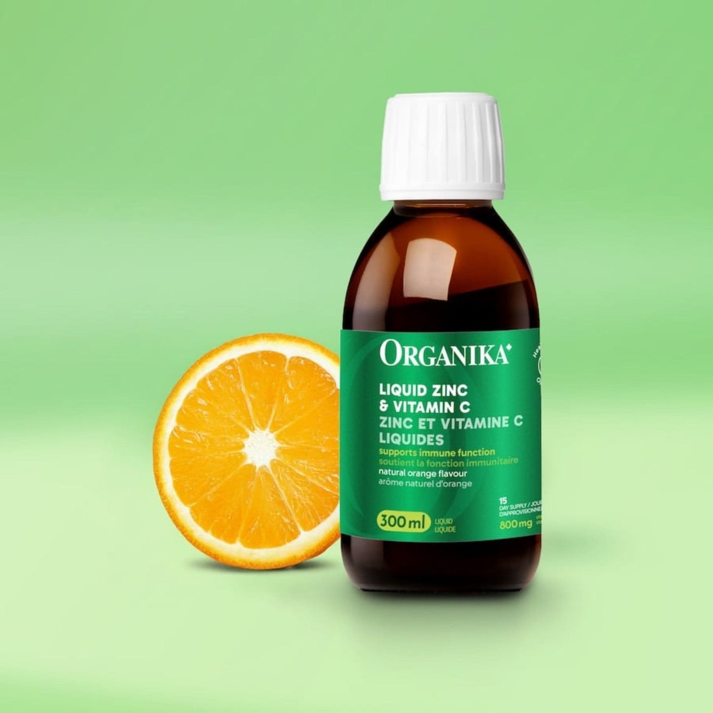 Natural Orange Flavour, 300mL | Organika Liquid Zinc & Vitamin C