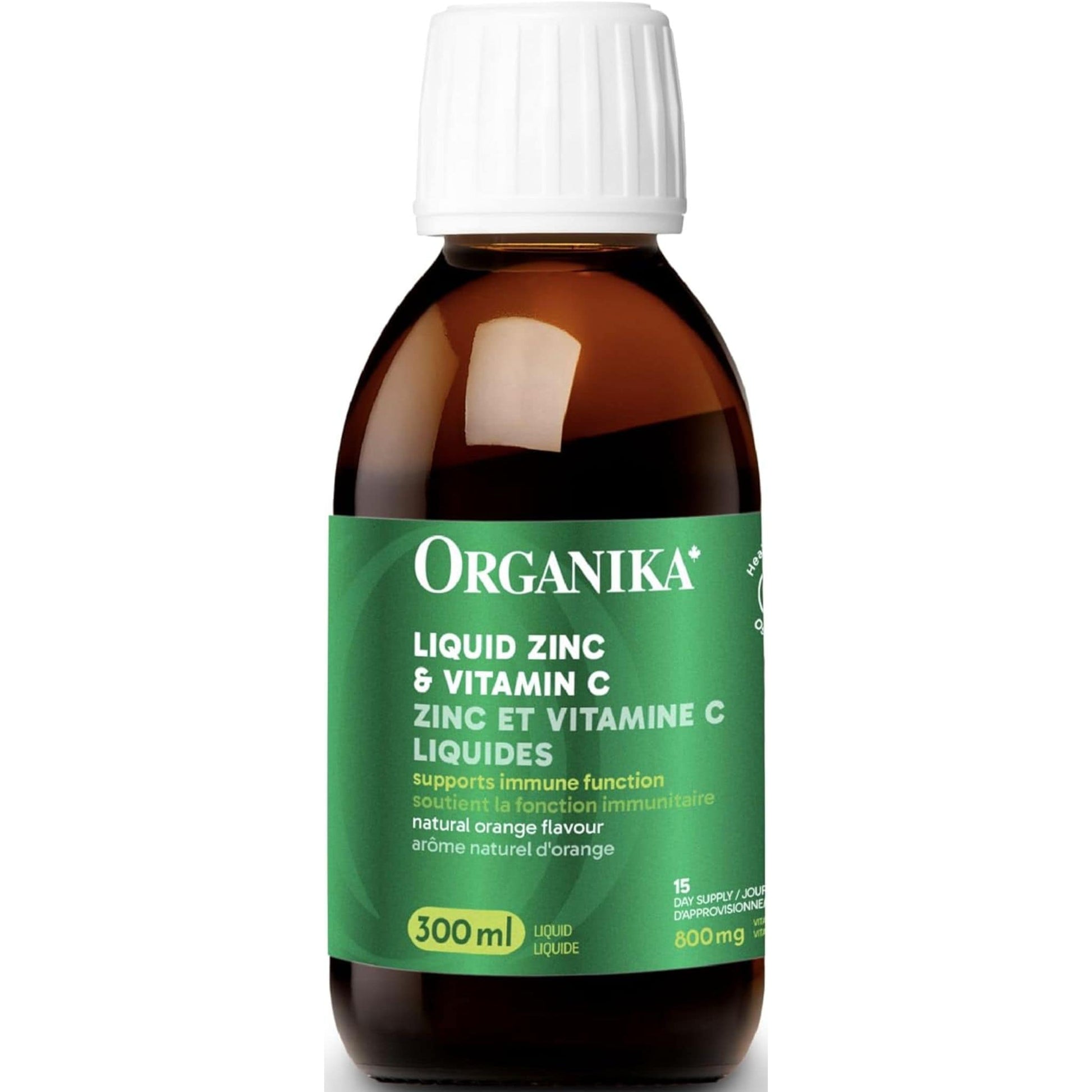 Natural Orange Flavour, 300mL | Organika Liquid Zinc & Vitamin C