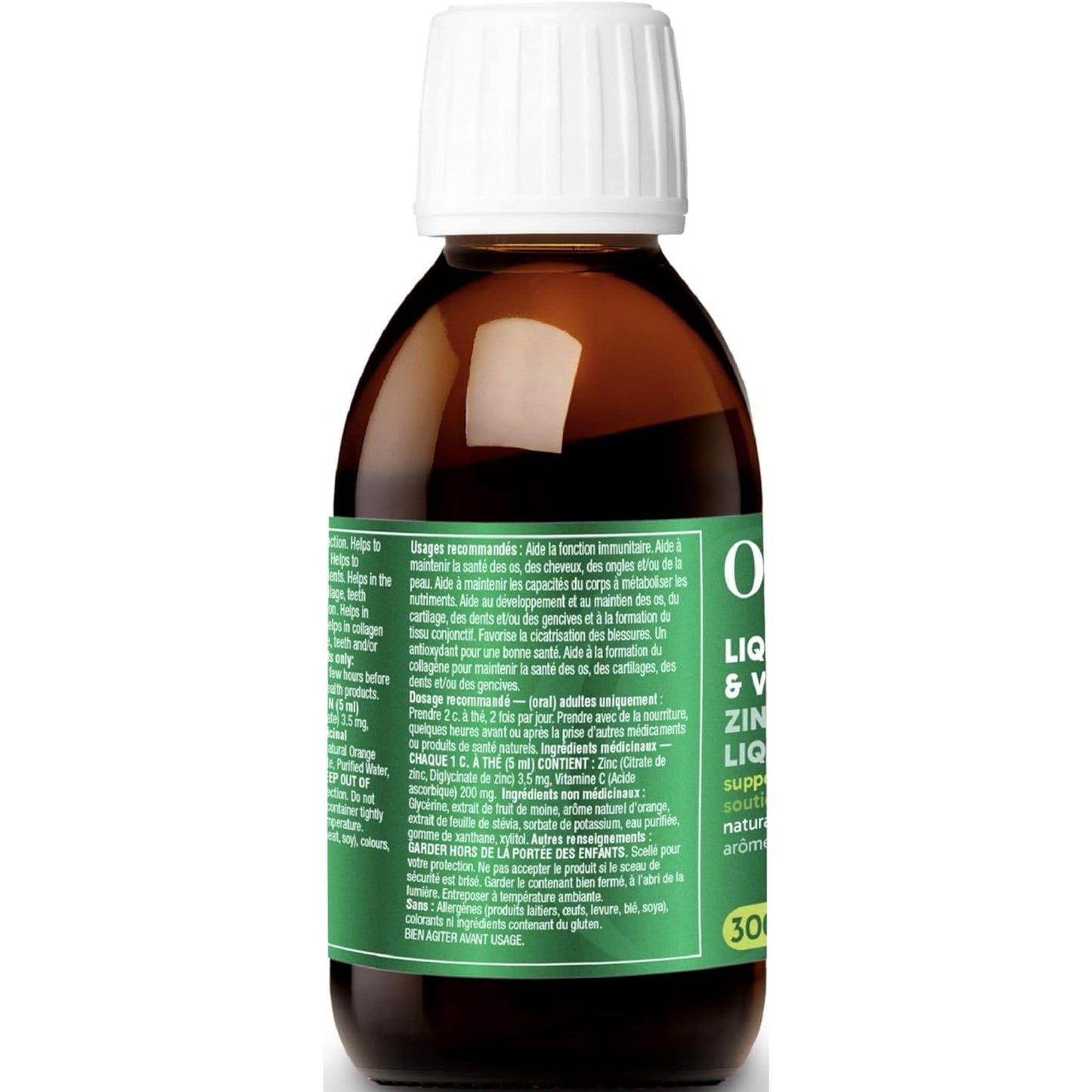 Natural Orange Flavour, 300mL | Organika Liquid Zinc & Vitamin C