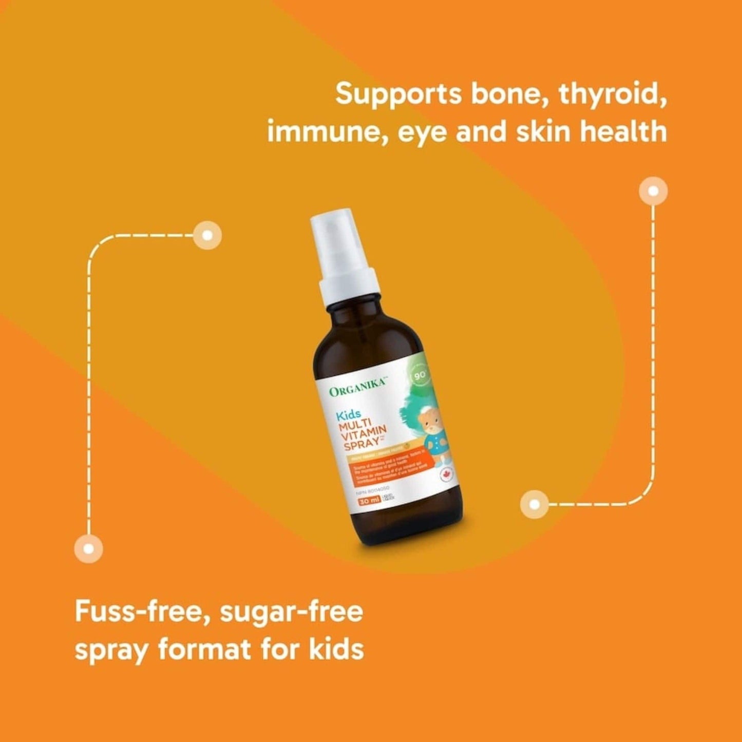Fruity Orange Flavour, 30mL | Organika Kids Multivitamin Spray