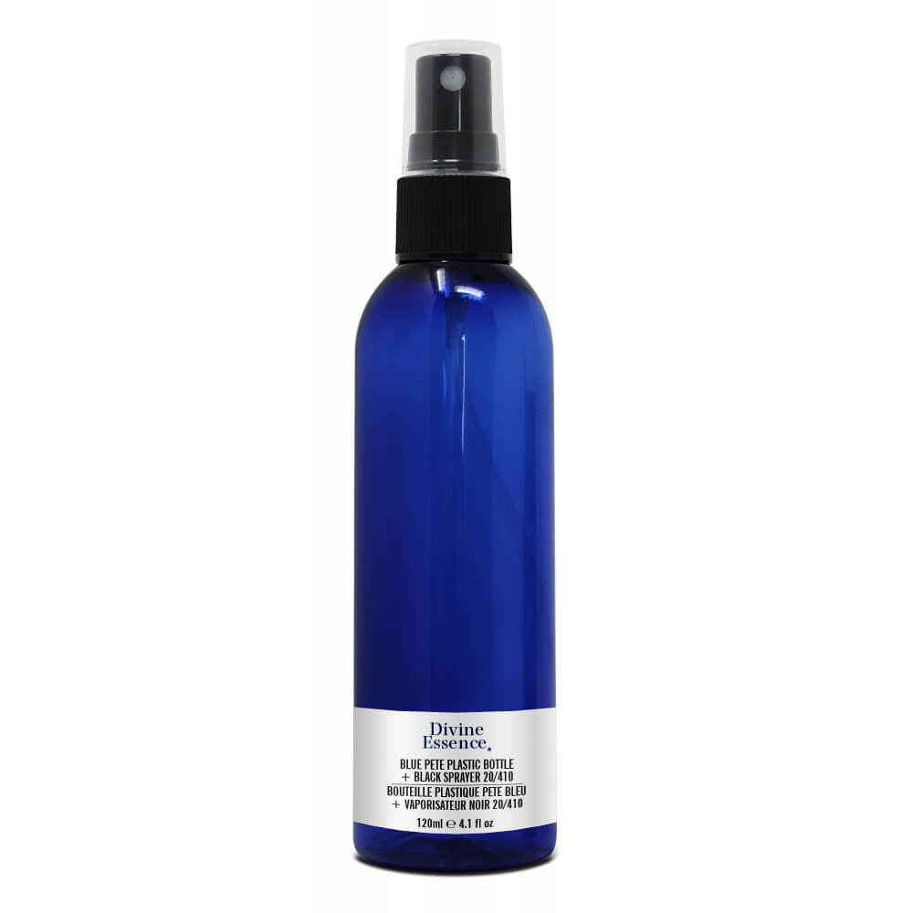 Divine Essence Plastic Spray Bottle 120ml Blue
