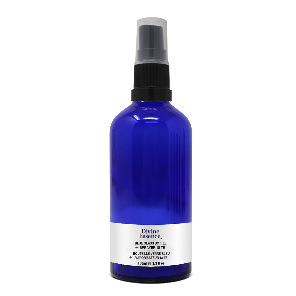 Divine Essence Blue Glass Spray Bottle 100ml