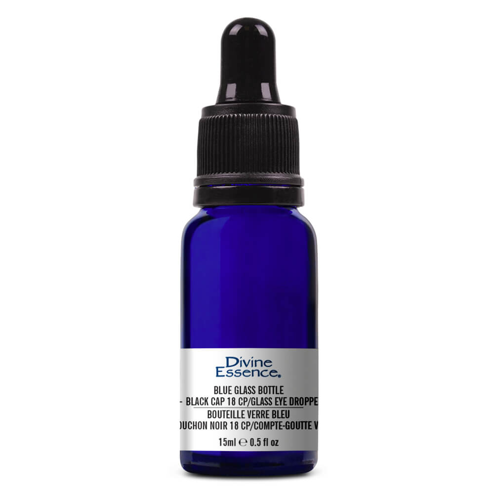 Divine Essence Blue Glass Dropper Bottle 15ml