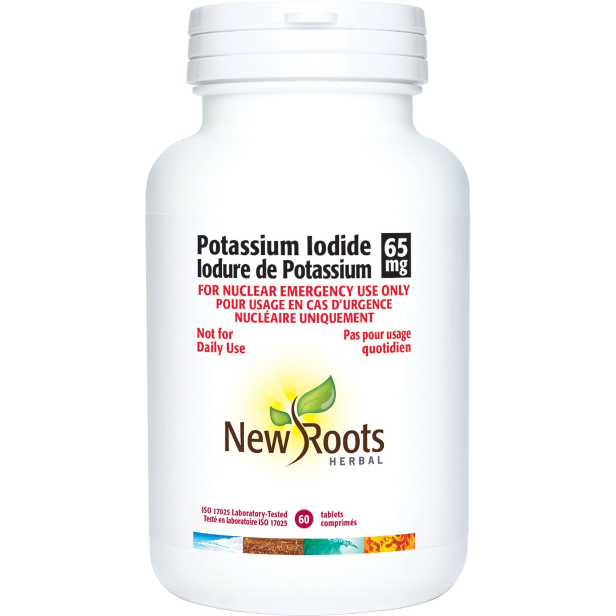 Potassium New Roots New Roots Potassium Iodide 65mg Extra Strength, 60 Tablets
