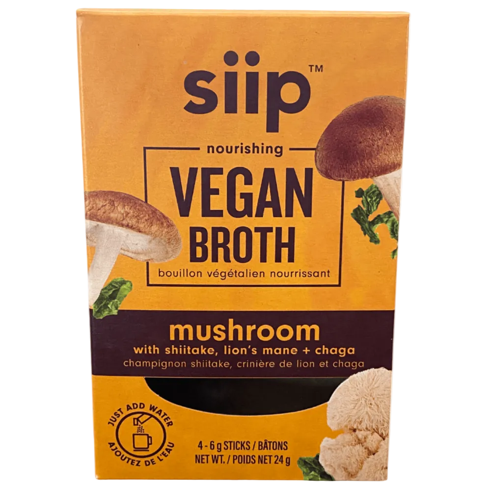 Siip Vegan Mushroom Broth, Case of 12 x 4-Pack (48 Sticks)