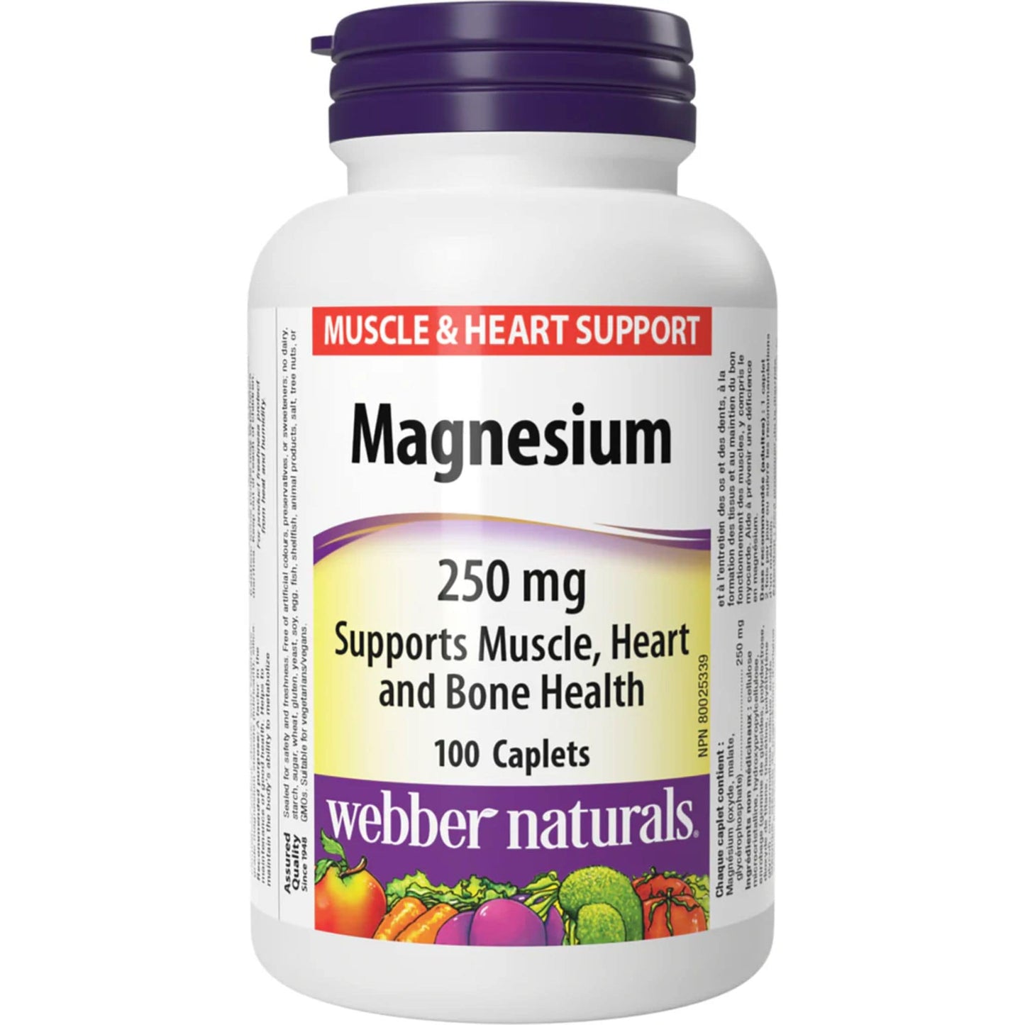 100 Caplets | Webber Naturals Magnesium 250mg