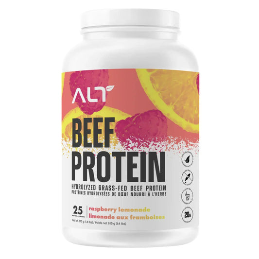 ALT Grass-Fed Beef Protein Isolate Protein Powder, Raspberry Lemonade Flavour, 25 Serving