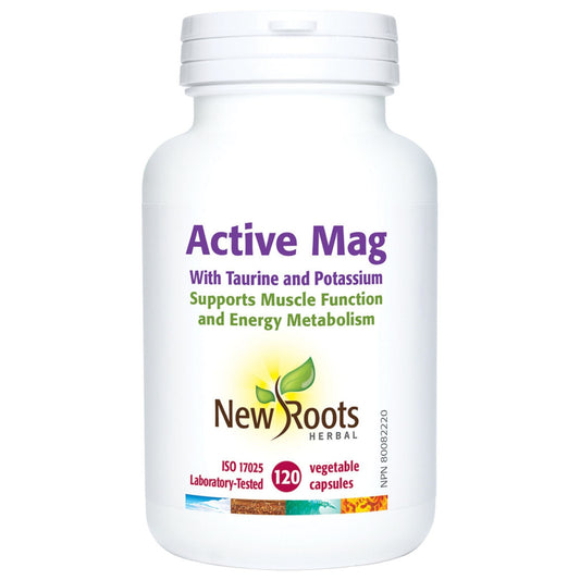 120 Vegetable Capsules | New Roots Herbal Active Mag with Taurine and Potassium
