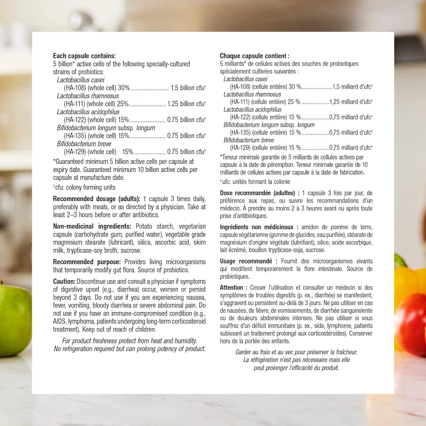 60 Vegetarian Capsules | Webber Naturals Probiotic 5 Billion, 5 Probiotic Strains