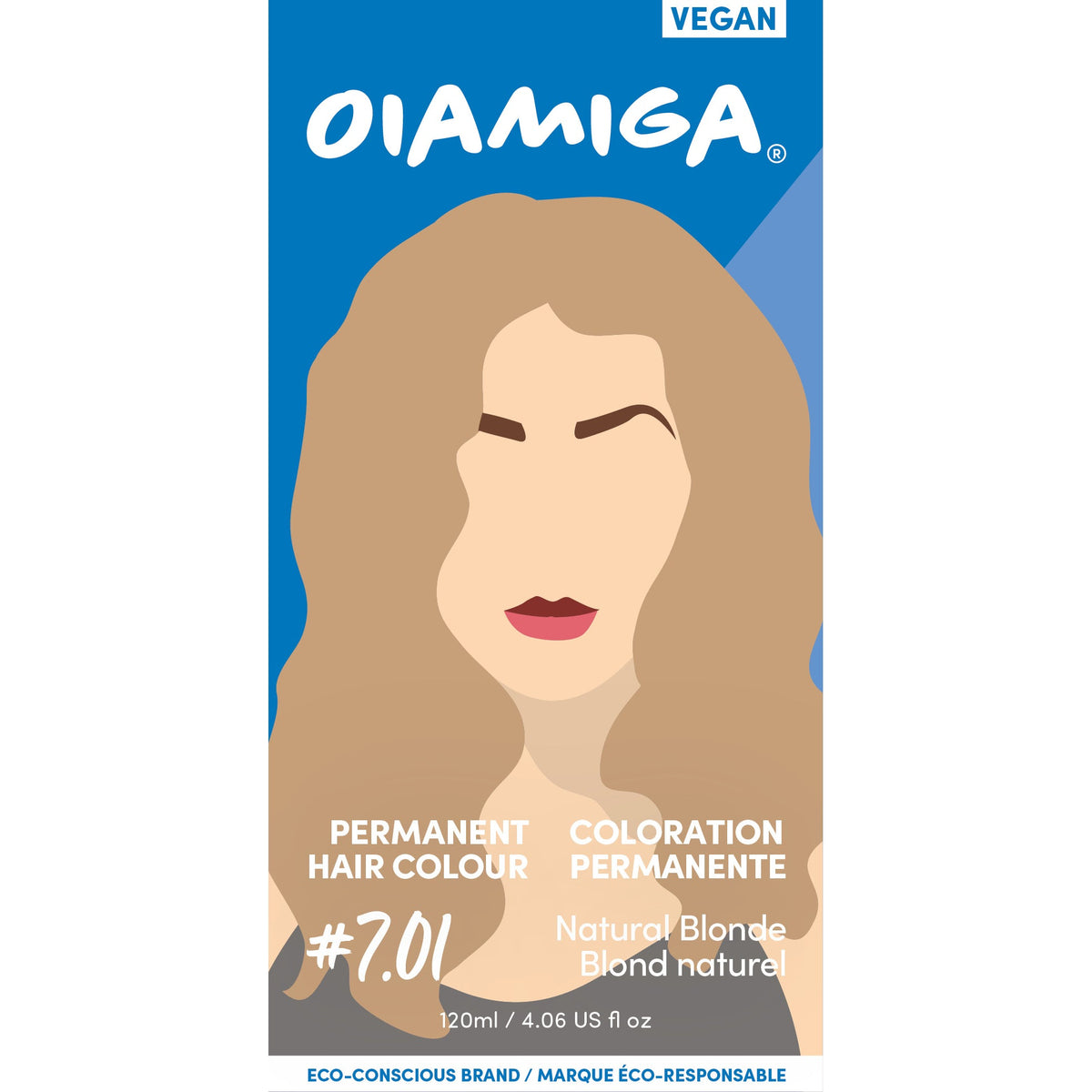 Oiamiga Permanent Hair Colour Kit with Rapid Activator, Vegan, 12 Shades, 120ml - Natural Blonde