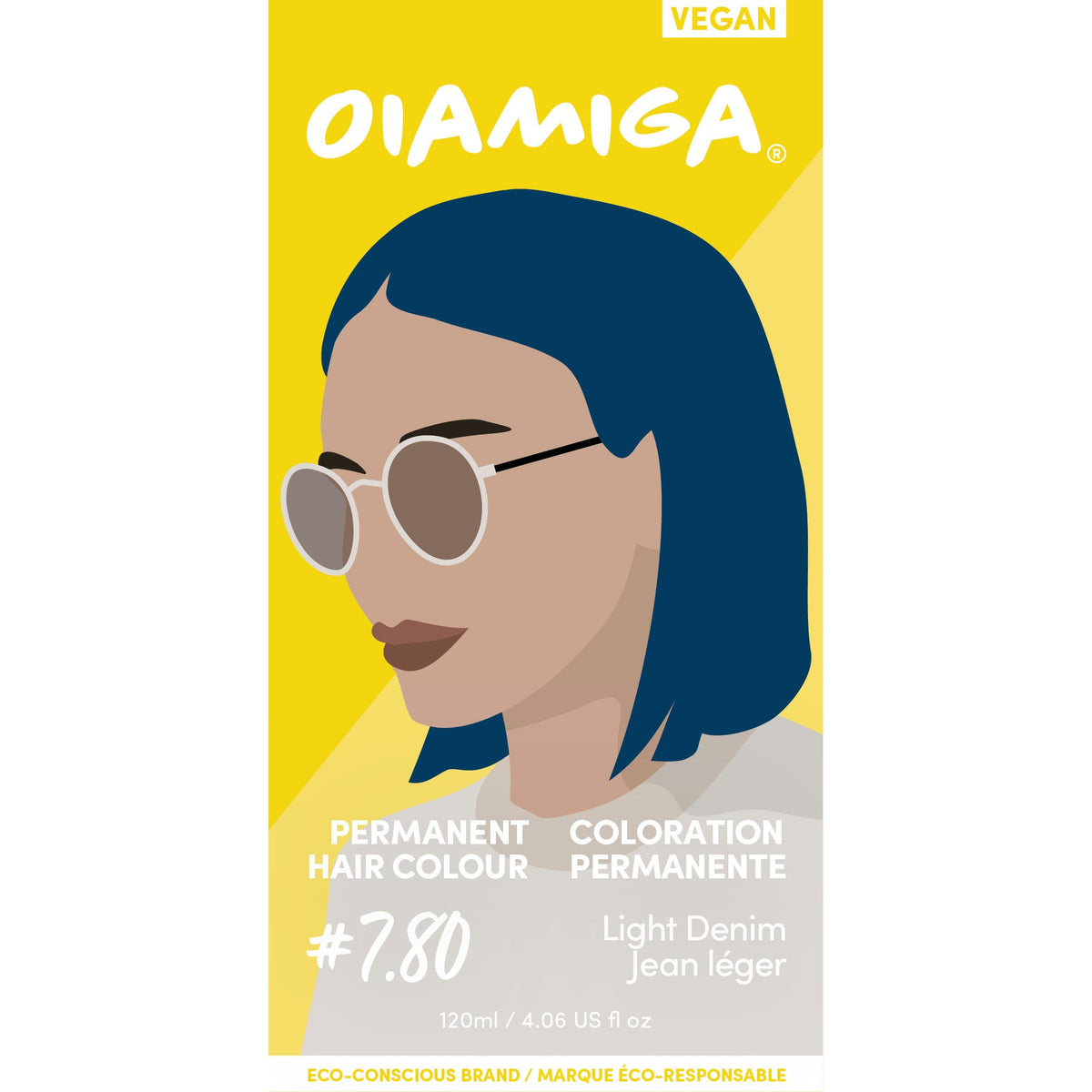 Oiamiga Permanent Hair Colour Kit with Rapid Activator, Vegan, 12 Shades, 120ml - Light Denim