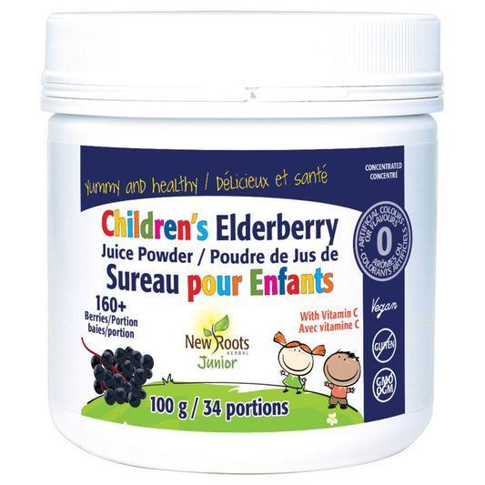 New Roots Childrens Elderberry Juice Powder, 100g