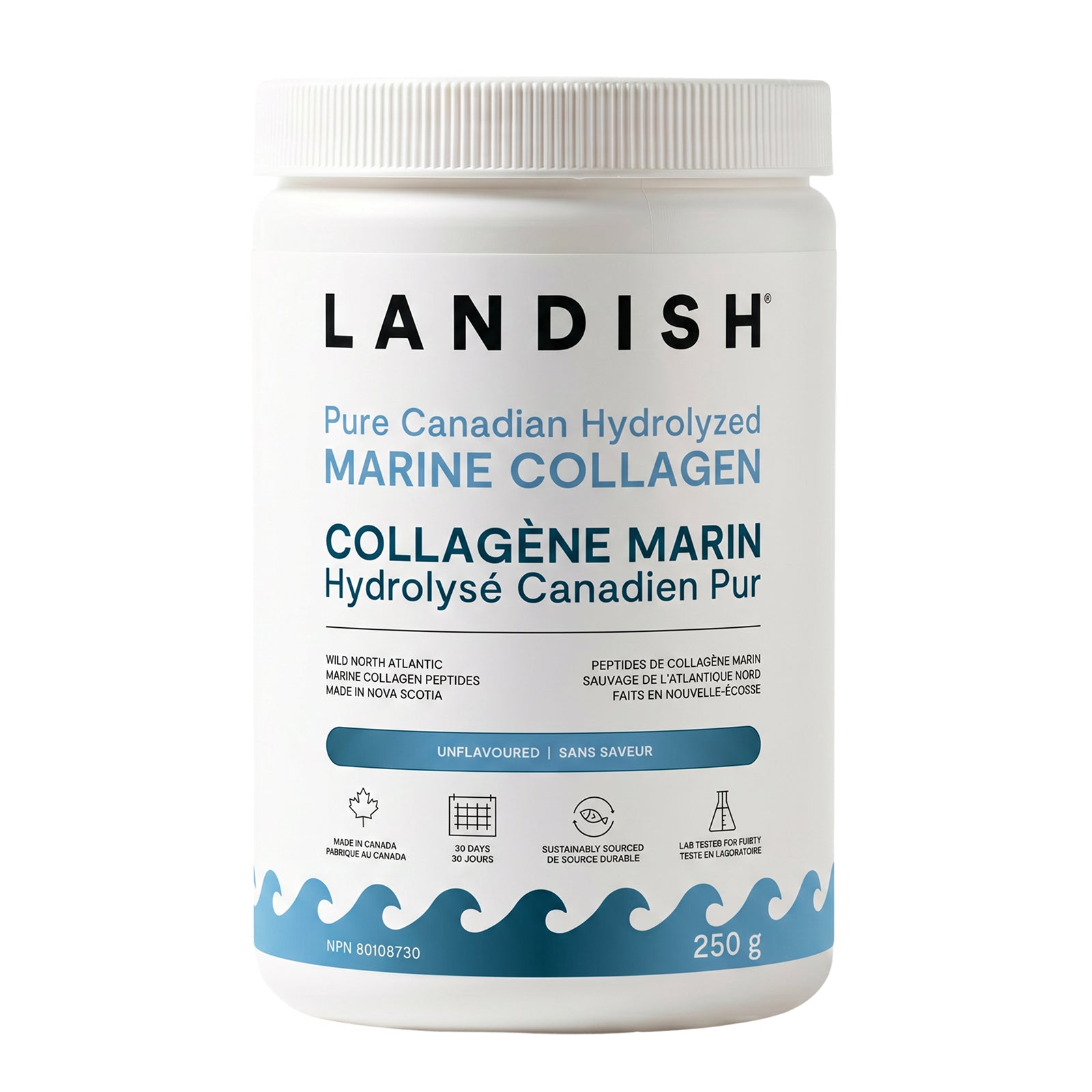 Landish Pure Canadian Marine Collagen Peptides, Unflavoured, Single Ingredient, 250g - 250g