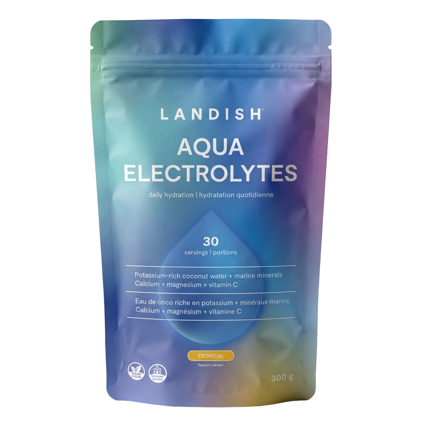 Landish Aqua Electrolytes, Coconut Water & Marine Minerals, No Refined Sugar, 300g - 300g