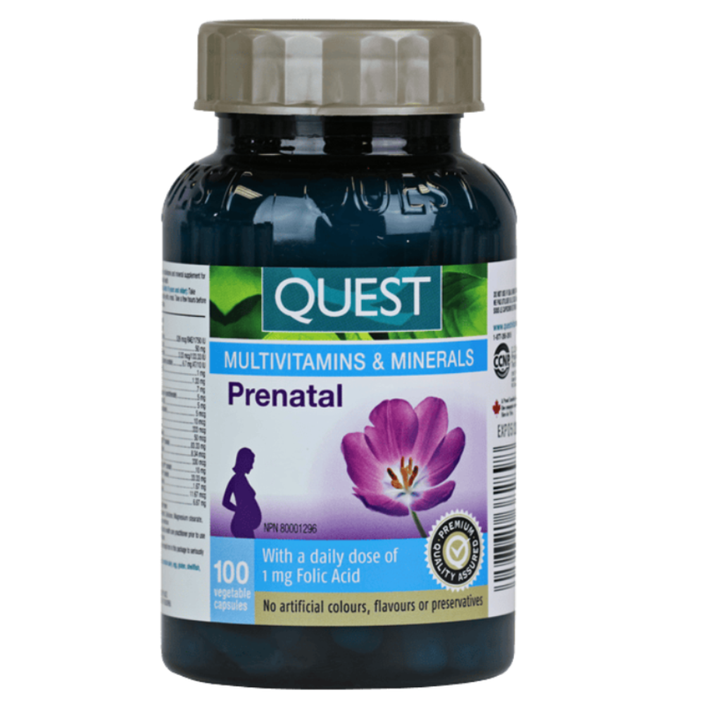 100 Vegetable Capsules | Quest Prenatal Multi with 1mg Folic Acid 100 Vegetable Capsules
