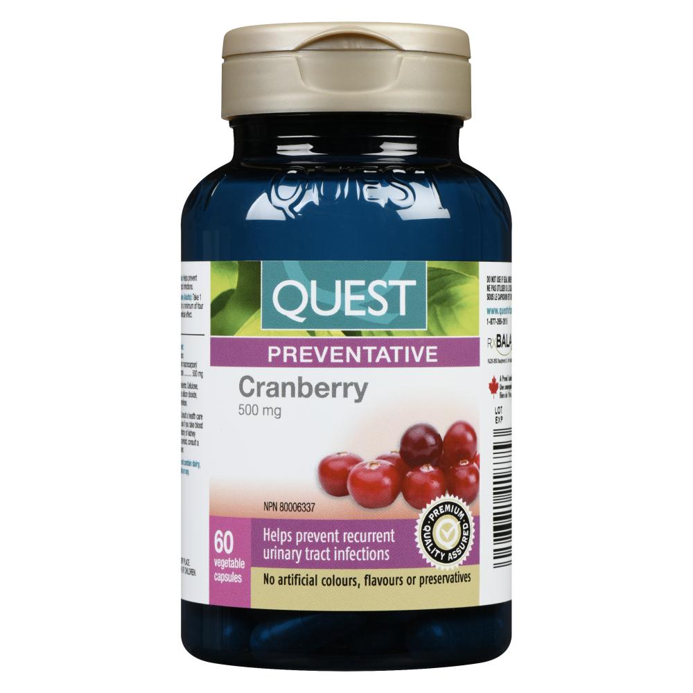 60 Capsules | Quest Cranberry 500mg Dried Juice Concentrate 60 Capsules