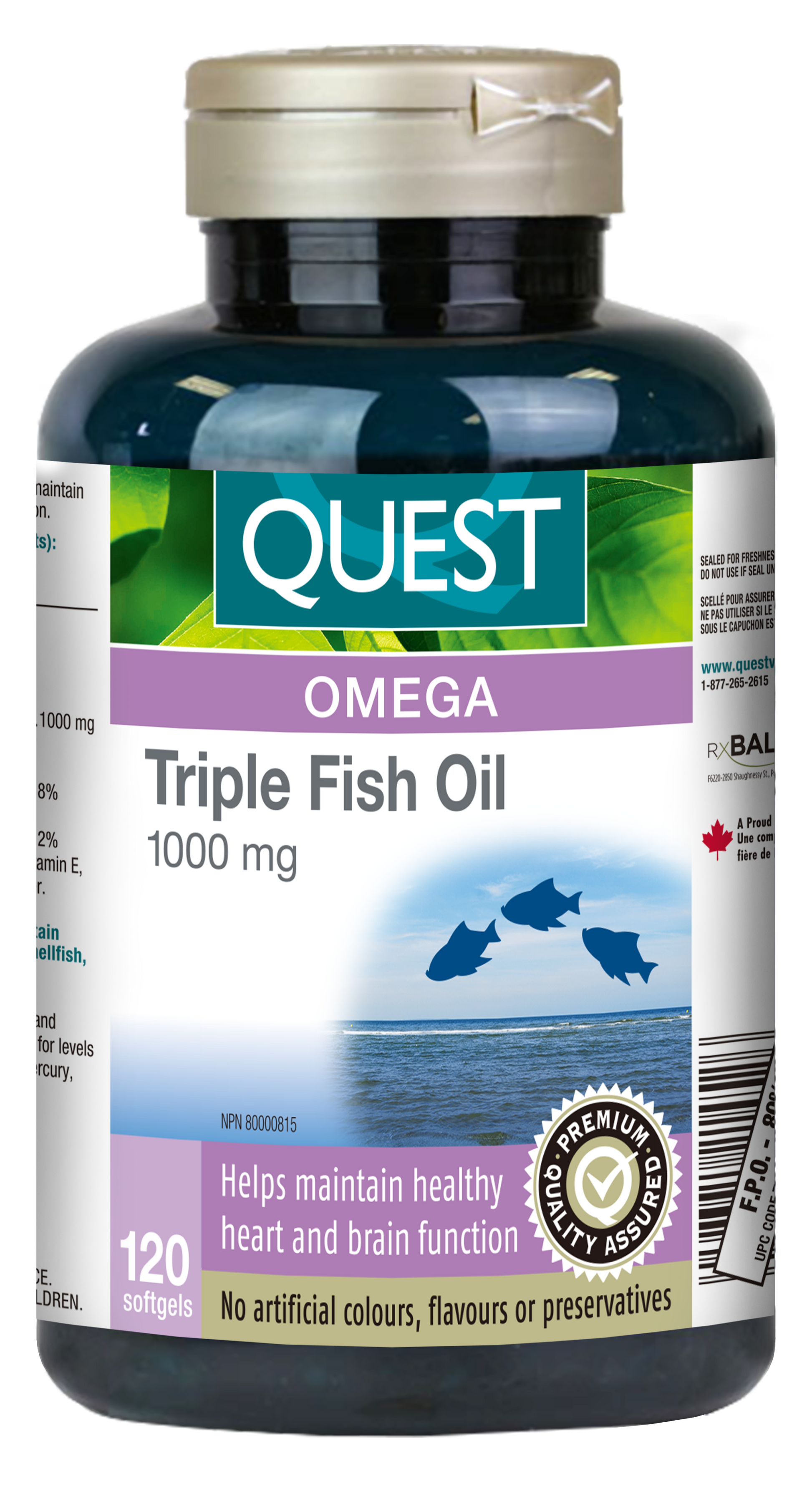 120 Softgels | Quest Triple Fish Oil 1000mg 120 Softgels