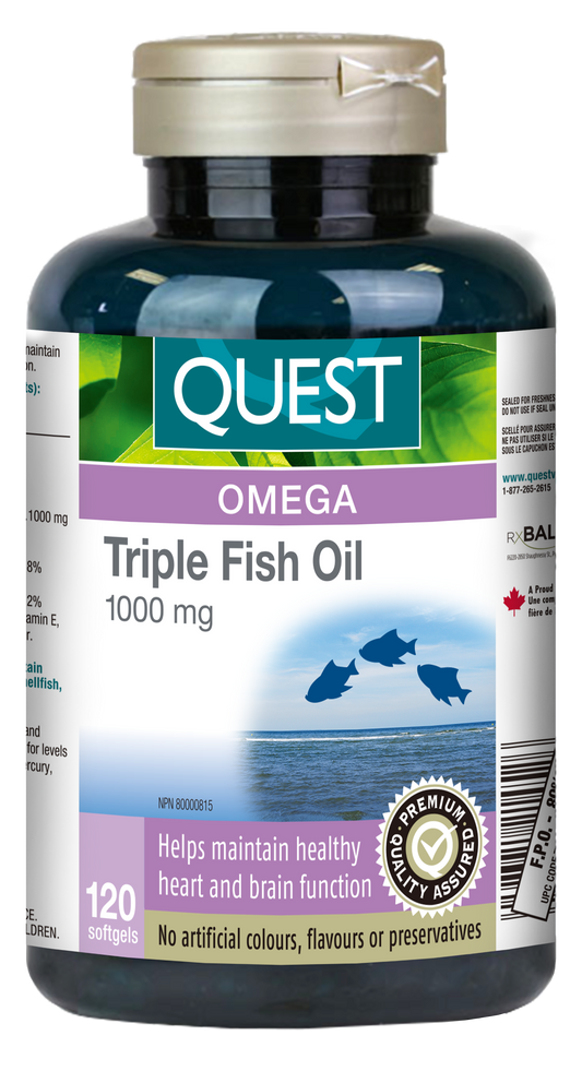 120 Softgels | Quest Triple Fish Oil 1000mg 120 Softgels