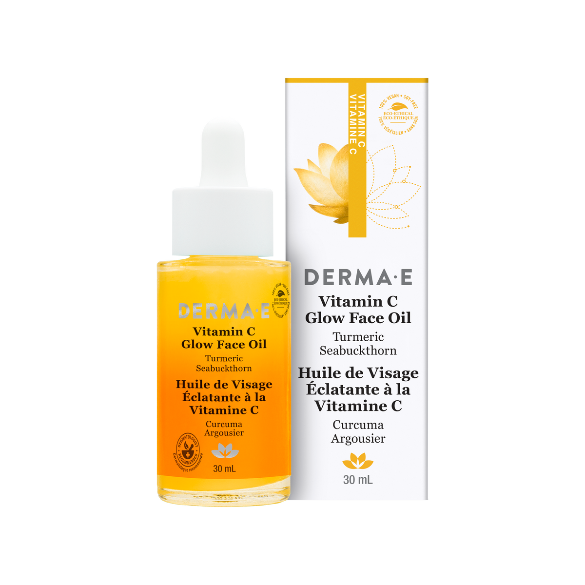 Derma E Vitamin C Glow Face Oil with Turmeric and Sea Buckthorn, 30ml