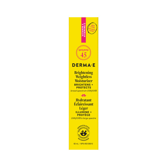 Derma E Brightening Weightless Moisturizer SPF 45, Mineral Zinc, 60ml