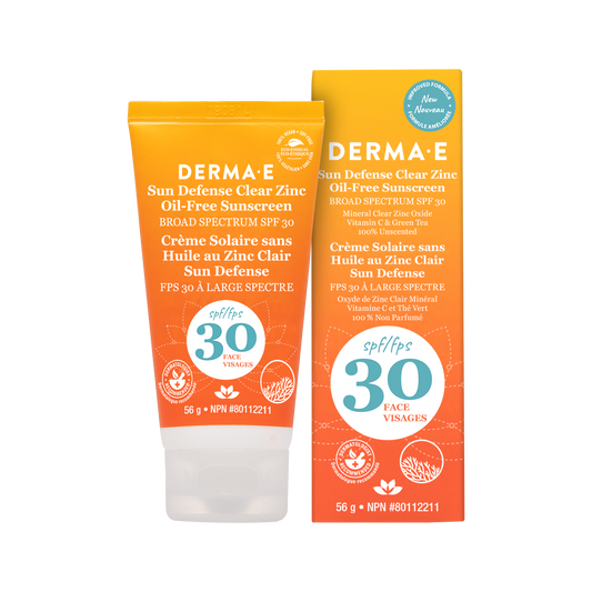 Derma E SPF 30 Clear Zinc Face Sunscreen with Vitamin C and Green Tea, 56g