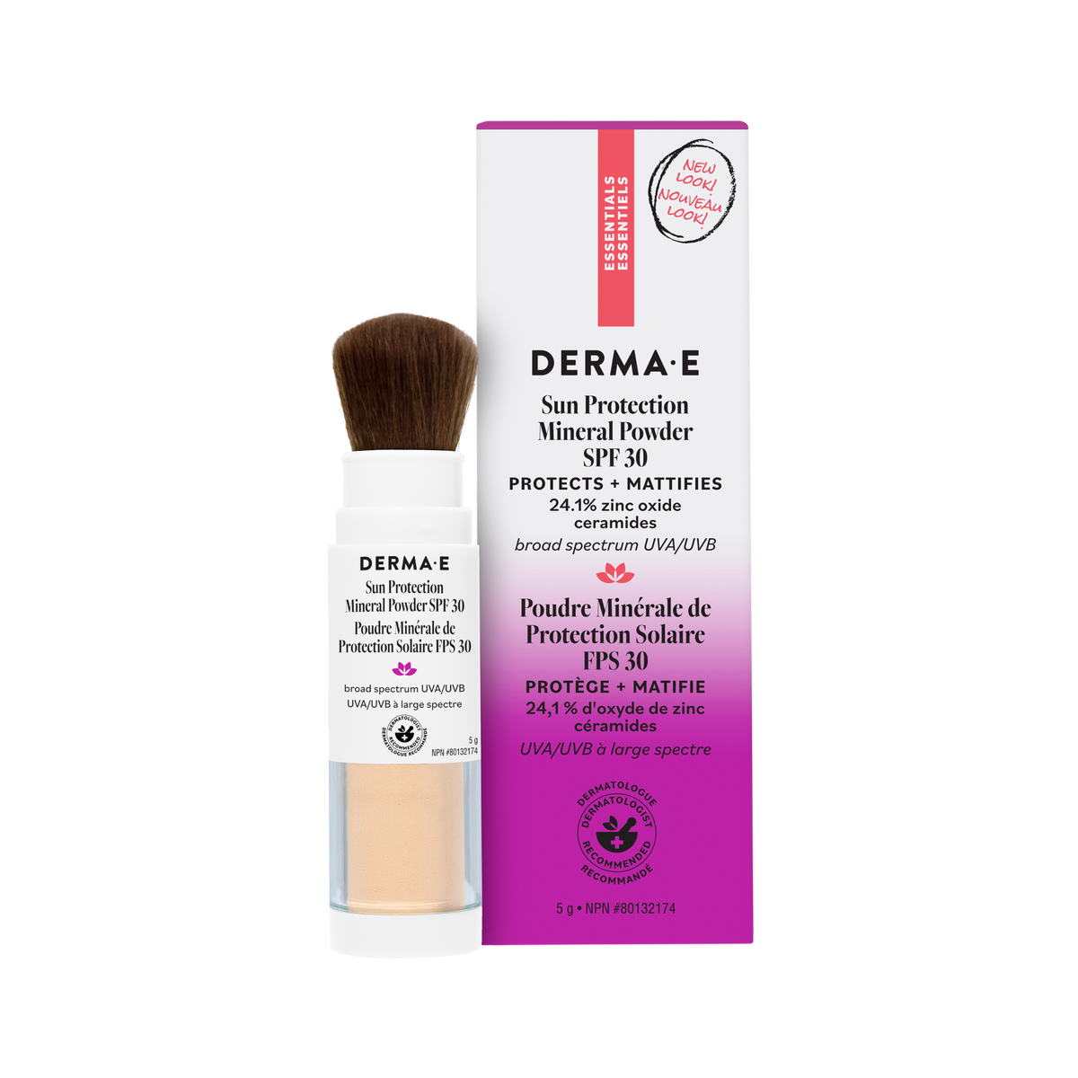 Derma E Sun Protection Mineral Powder SPF 30, Non-Nano Zinc, 5g