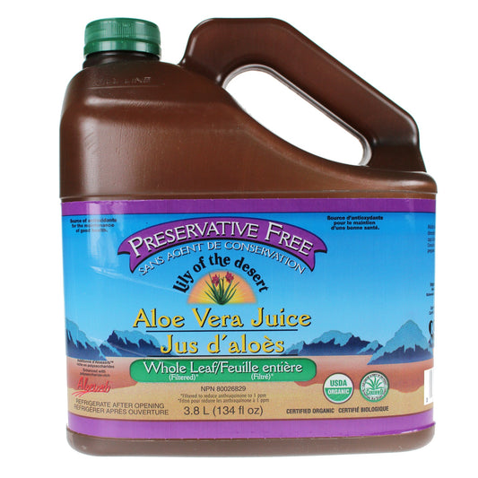 Lily of the Desert Preservative-Free Aloe Vera Juice Whole Leaf, 3.8L