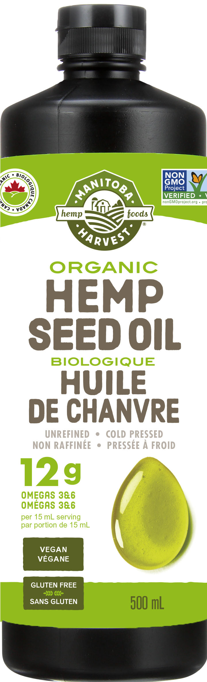 500ml | Manitoba Harvest Organic Hemp Seed Oil 500ml