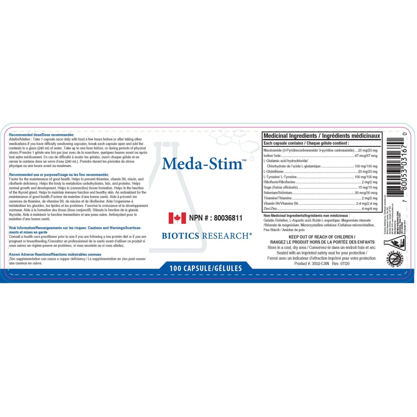 100 Capsules | Biotics Research Meda-Stim