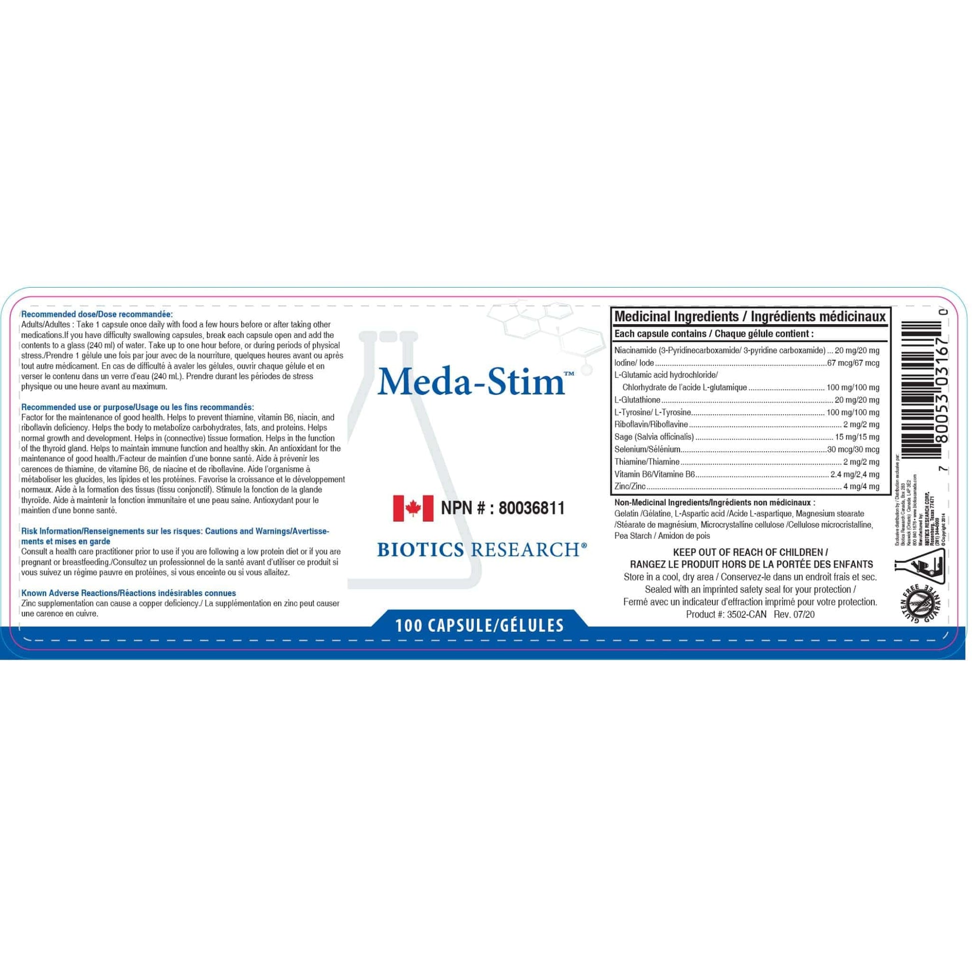 100 Capsules | Biotics Research Meda-Stim