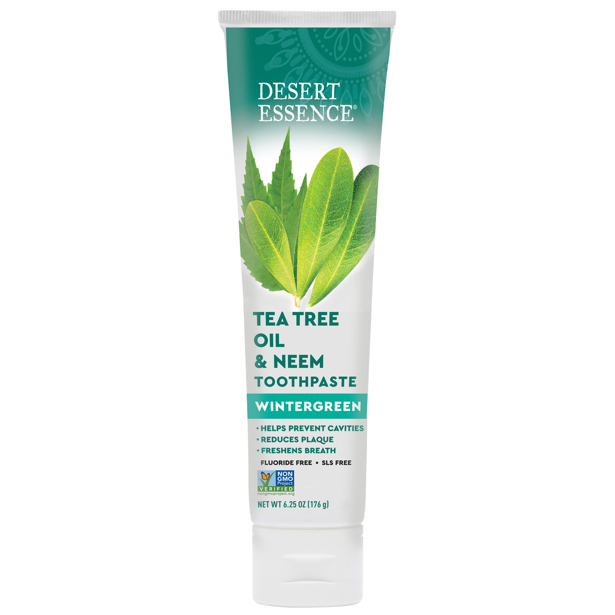 Desert Essence Tea Tree Oil & Neem Toothpaste, Wintergreen 176g